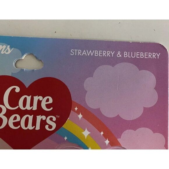Set Of 2 Care Bears Flavored Lip Balms Strawberry & Blueberry Pink Blue NEW - Picture 4 of 9